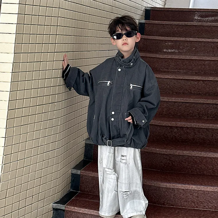 2025秋季新款工装美式水洗牛仔休闲百搭复古宽松潮流韩版拉链外套