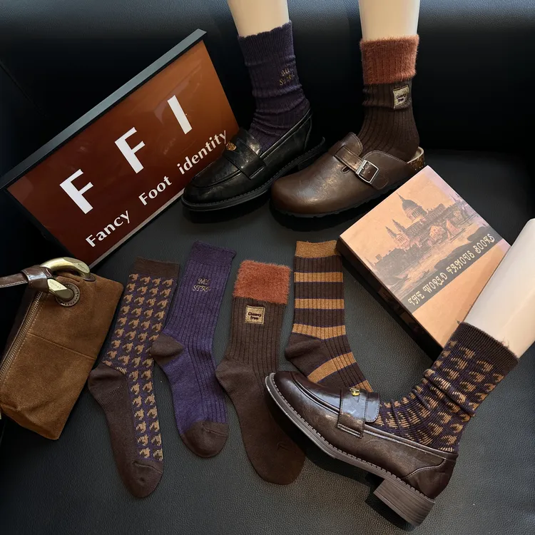 FFI【羊毛袜】秋冬美拉德色系 绵羊毛新款爆款女袜