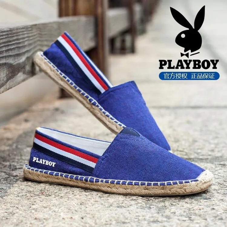 花花公子鞋子男款夏季透气复古平底仿草鞋民族风设计休闲赶海男鞋