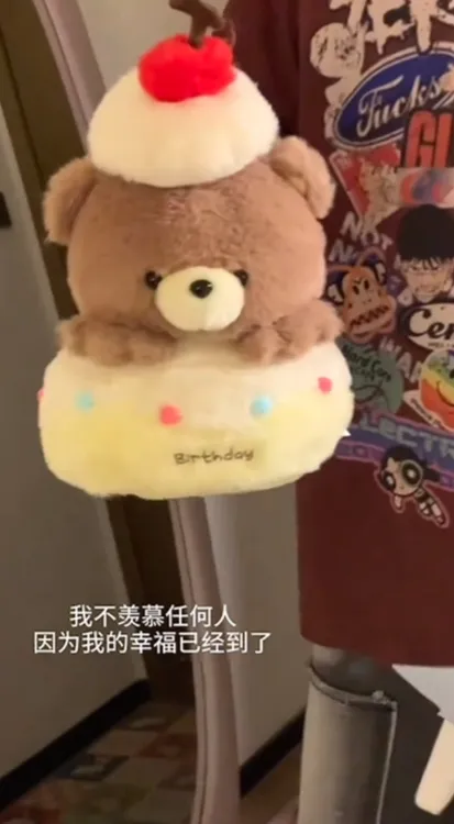 创意小熊生日蛋糕造型毛绒玩具可抽拉打开公仔玩偶情侣礼物送女生
