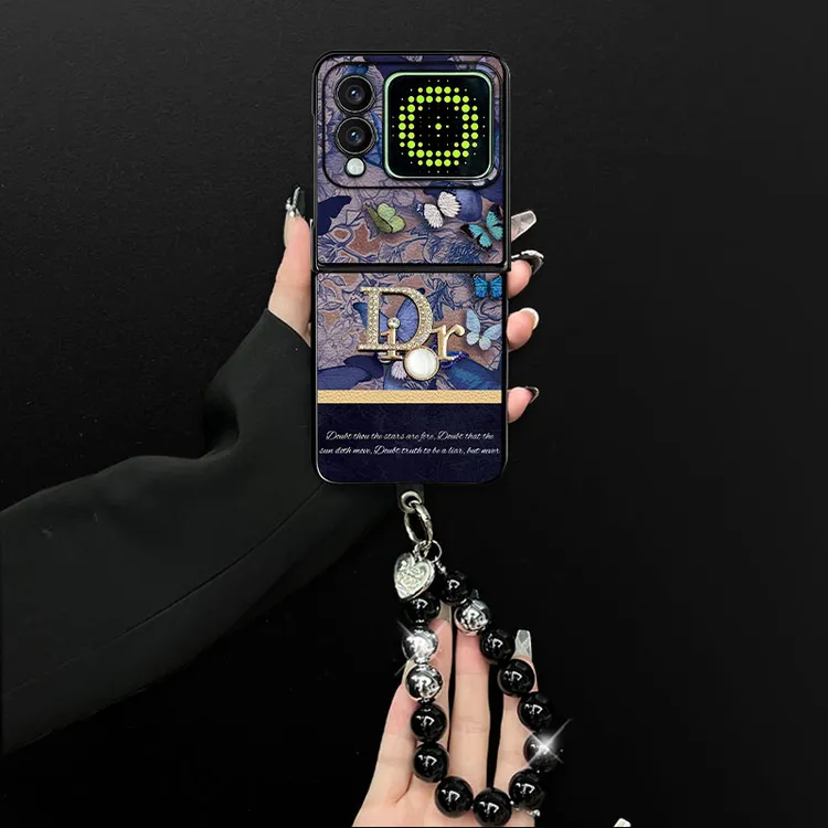 适用华为novaflip手机壳高贵蝴蝶小羊皮折叠壳全包简约保护套