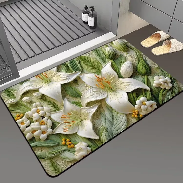 硅藻泥软垫吸水速干垫卫生间门口地垫卫浴厕所硅藻土防滑浴室脚垫