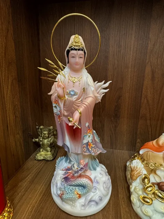 家用 佛堂 战龙观音 玉石款