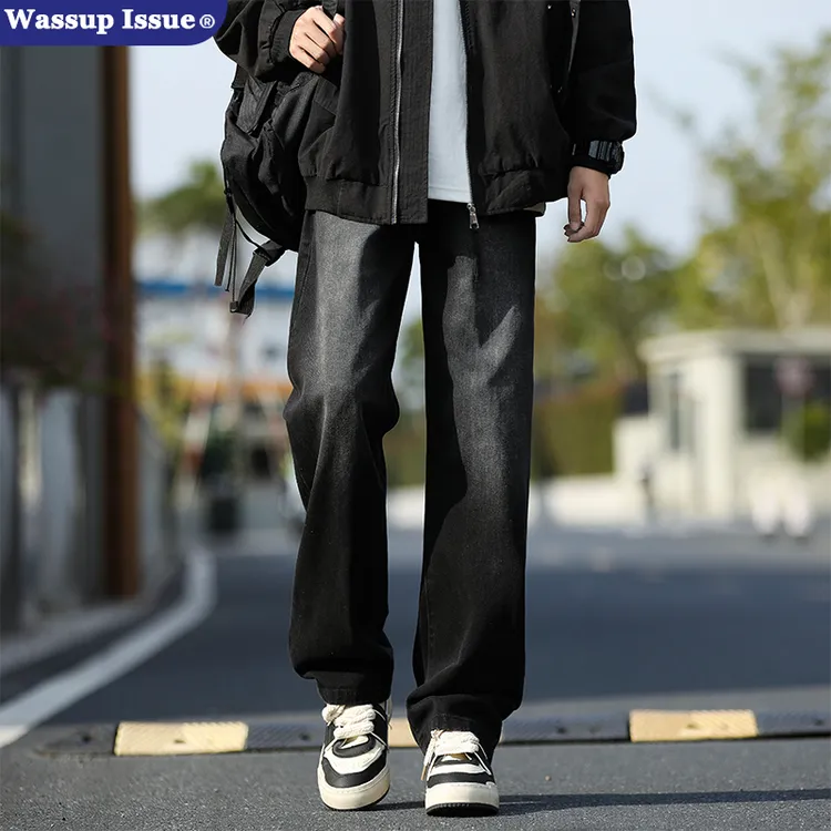 WASSUP ISSUE美式高街复古水洗牛仔裤男款春秋新款直筒休闲裤子潮