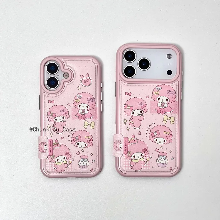 日韩可爱皮纹piano酱小清新防摔适用苹果17/16promax手机壳15/14