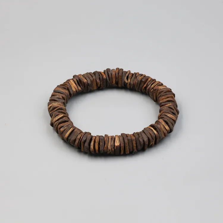 沉香沉香海南沉香九九沉乌身9mm碎银子随形单圈沉香手串-CX603