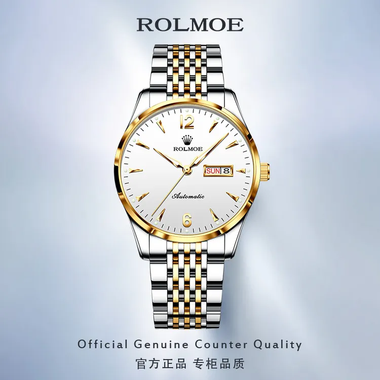 劳力士瑞士正品男士全自动双日历机械表时尚超薄简约LOEGSINS腕表