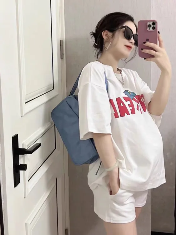 孕妇装纯棉T恤夏季新款时尚韩版宽松孕妈短袖上衣遮肚大码欧若风
