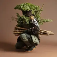 Hu家 尼龙刺绣贴布徽章头盔斜挎包