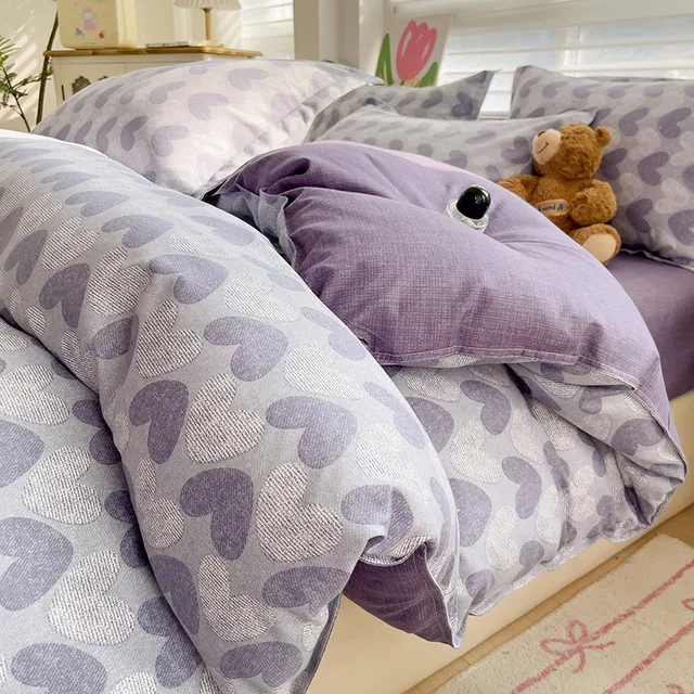 2025新四件套100加厚四季被套床单学生宿舍三件套简易亲肤床上用