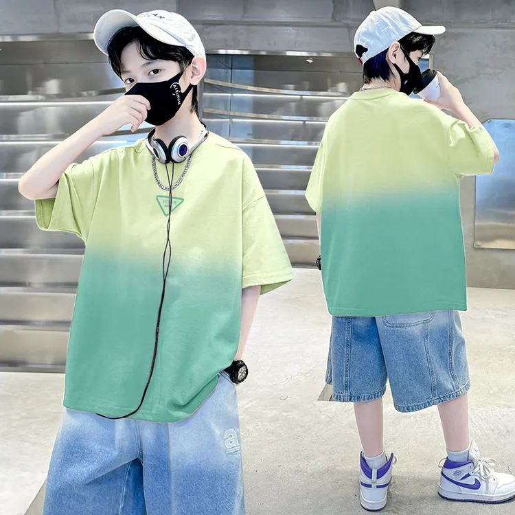 【100%纯棉】儿童T恤短袖2025年夏季新款中大童男童夏款男孩半袖潮T