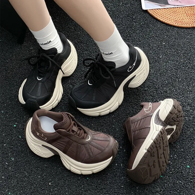 欧洲站厚底增高炸街老爹鞋女2025秋冬款舒适百搭小个子休闲运动鞋