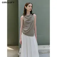 CIRCLOFY瑟夕 法式经典慵懒风格纹时尚荡领宽松休闲百搭气质小衫