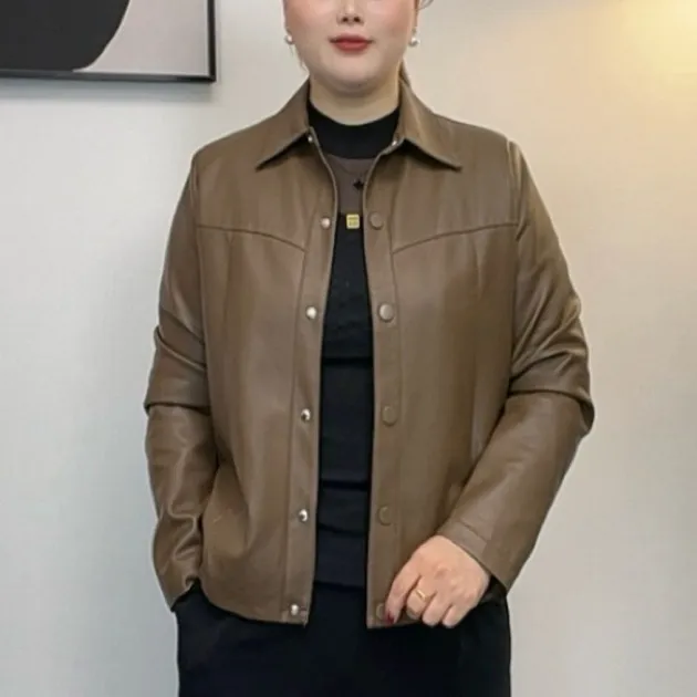 2519秋季小个子皮衣长袖上衣新款时尚休闲百搭显瘦洋气减龄短外套