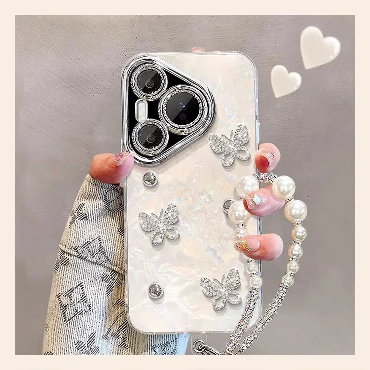 闪钻蝴蝶适用华为pura80pro+手机壳p70ultra时尚全包防摔p60防摔