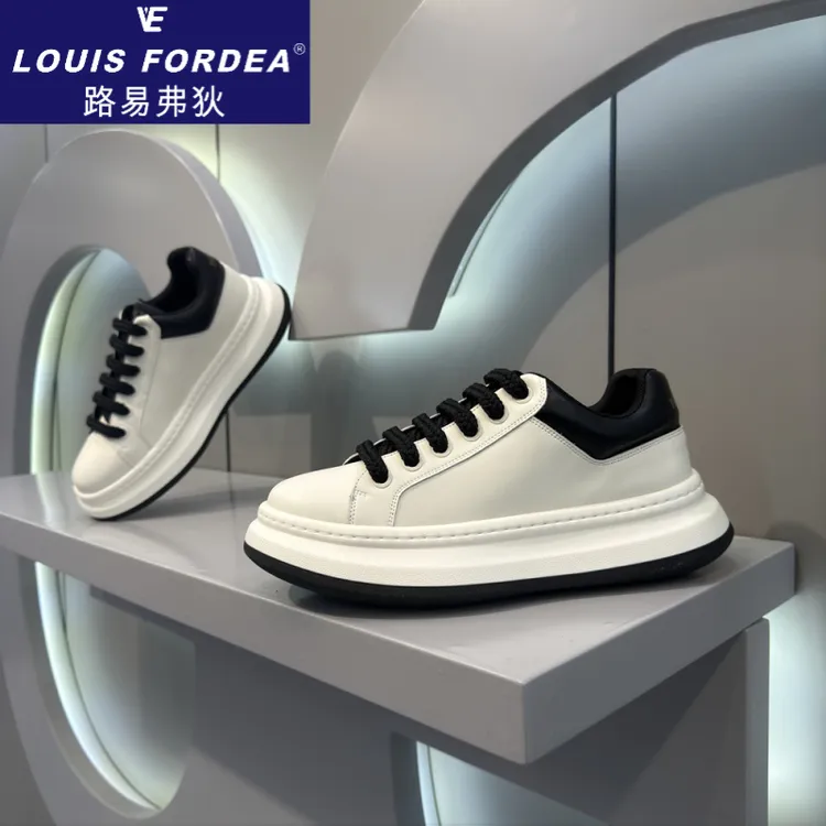 Louis Fordea/路易弗狄男士板鞋增高鞋子男款轻奢男鞋百搭旅游鞋