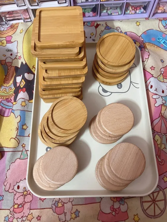 冰箱贴diy底座托盘迷你食玩底盘木盘底托盘子方形不带磁铁