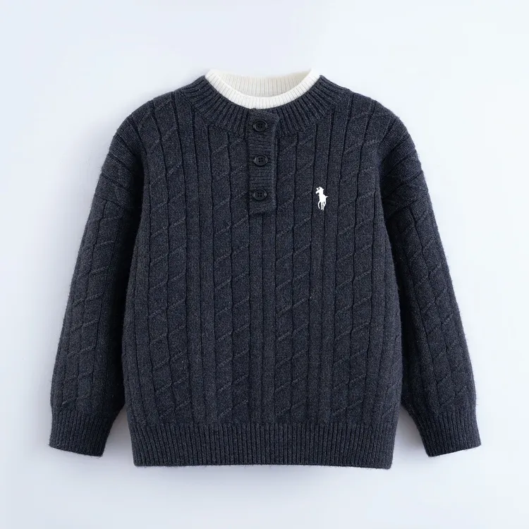男童毛衣儿童针织衫秋冬款2025冬季新款小男孩韩版洋气圆领毛线衫