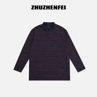设计师原创 新款条纹休闲百搭立领宽松Polo衫-Z353185
