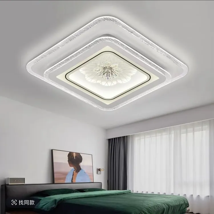 水晶灯2025新款卧室灯led智能语音吸顶灯饰简约房间灯主卧室灯