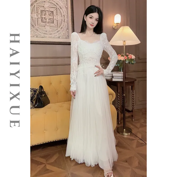 【海哥】秋款新品仙女气质高定蕾丝上衣&半裙