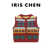 IRIS CHEN 柏林 2025秋冬“100绵羊毛”波西米亚民族风马甲25MJ882