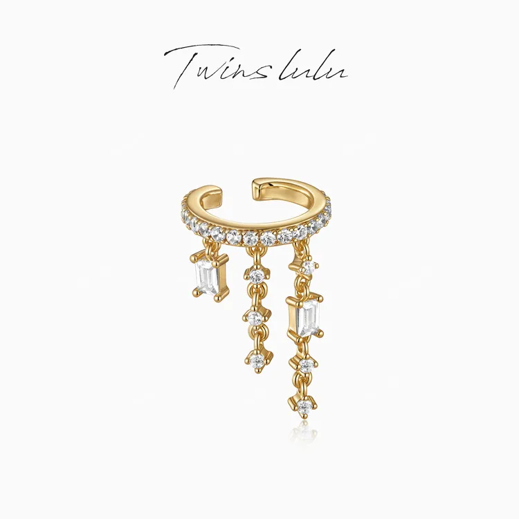 TWINS LULU【垂星链】镀K金 时尚百搭高级感圆形耳骨夹TSL3202