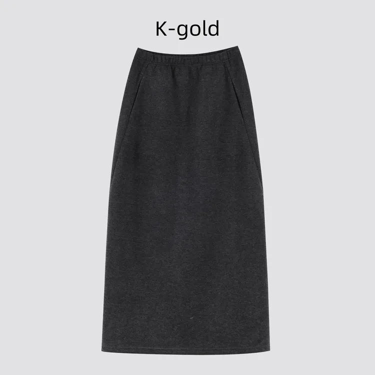 绵羊毛醋酸混纺气质显瘦毛呢半身裙女2025冬季新款通勤百搭直筒裙