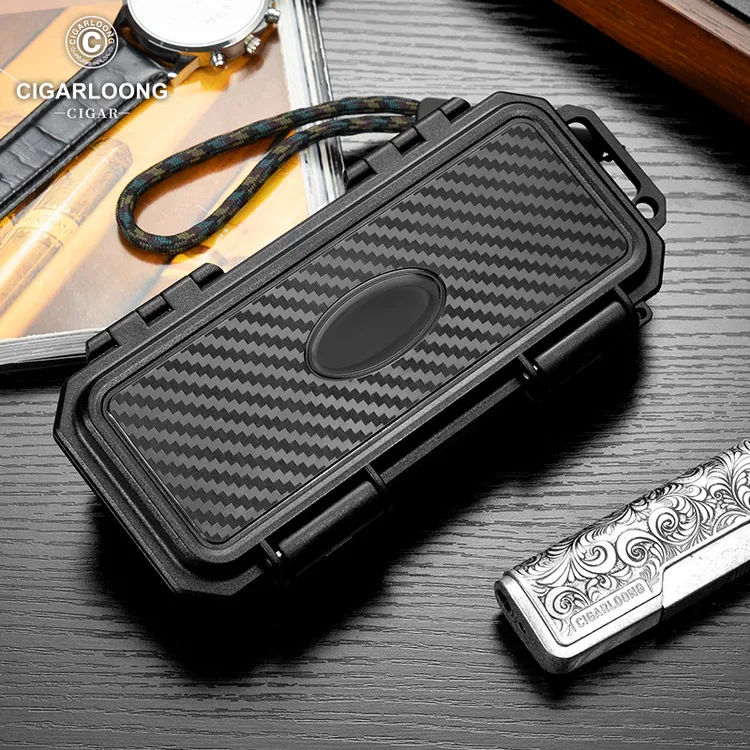 茄龙便携雪茄盒户外防震抗摔防水密封保湿可储存2支雪茄盒CA-25IX