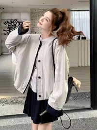 865圆领棉服常规款棉衣宽松型圆领保暖长袖女棉服常规落肩袖X