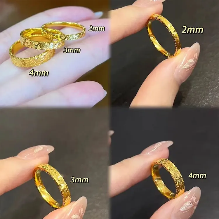 钛钢戒指 高级感爆闪碎冰冰戒指新款不掉色素圈百搭情侣对戒指环