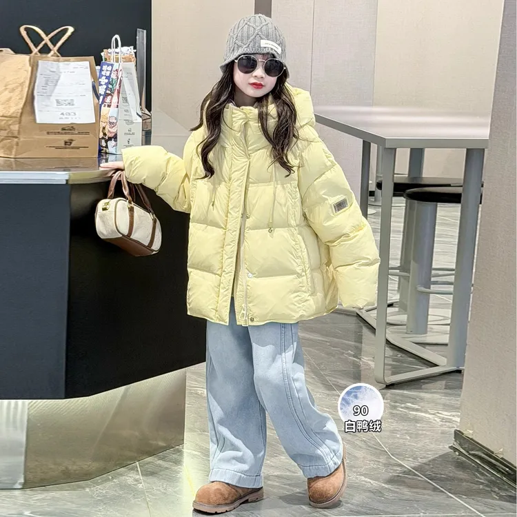 女童羽绒服冬装2025新款洋气儿童冬季加厚保暖女大童白鸭绒外套12