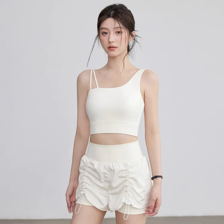 女士带胸垫瑜伽服吊带背心夏季健身美背时尚休闲双肩带运动内衣