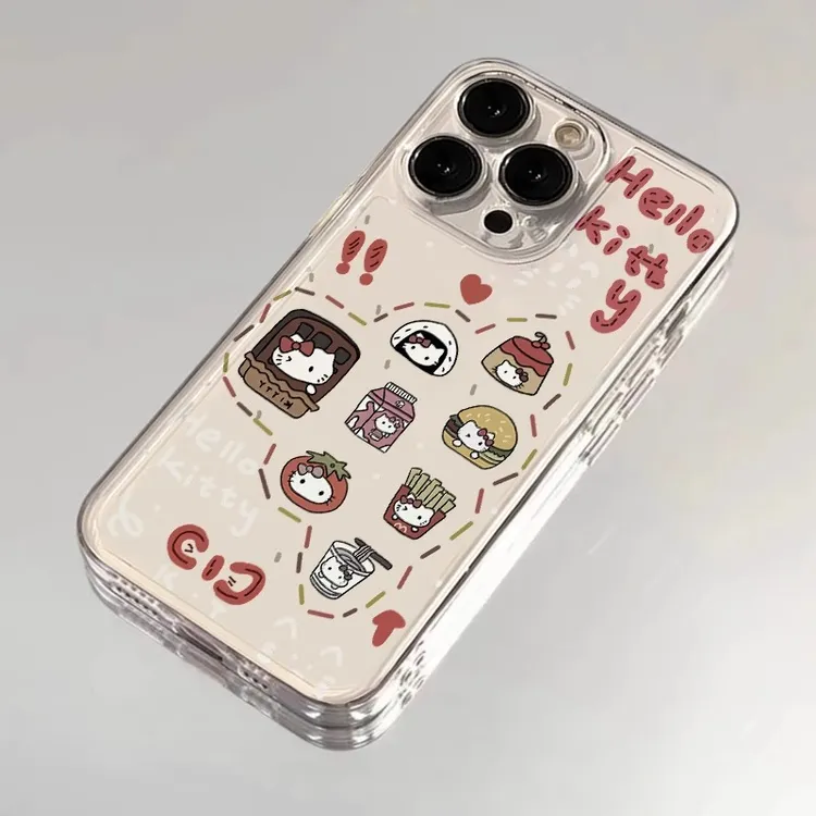 Kitty美食合集适用iPhone16/15手机壳苹果14promax新款小众13全包