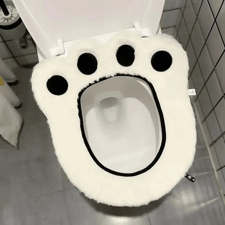 可爱熊掌卡通熊掌马桶坐垫四季通用坐便器垫子家用粘贴式马桶坐垫