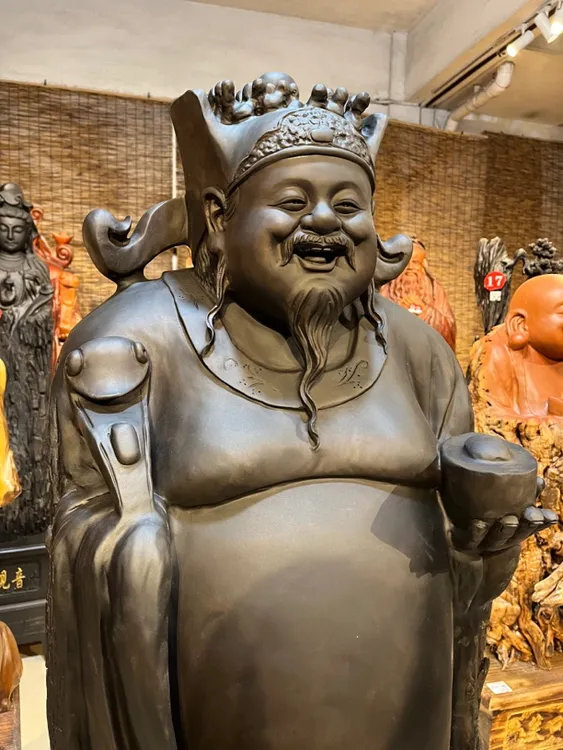 新品根雕摆件工艺品乌木财神爷