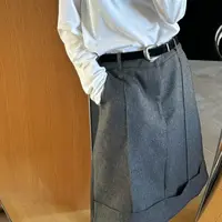 炫色小众设计加后超细羊毛半裙