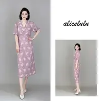 1[alicelulu]“梦中情紫”连衣裙灯笼袖柔美蕾丝S1033767W
