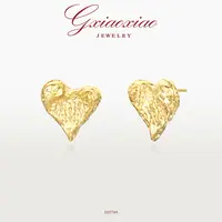 G XIAOXIAO 镀K金【熠熠心动】百搭爱心耳环 DH749 DH750