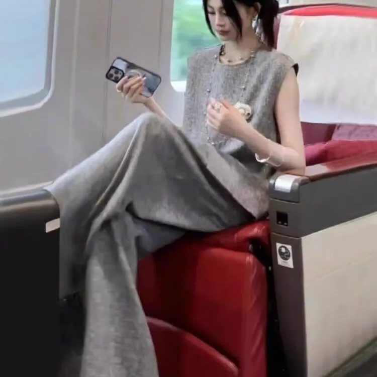 2025新款夏装大方得体一整套小个子超火穿搭休闲阔腿裤两件套装女