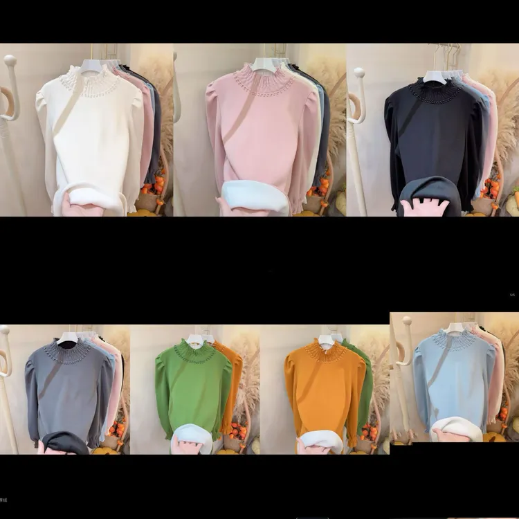 536-2025年冬季新款时尚洋气显瘦百搭加绒晕染T恤