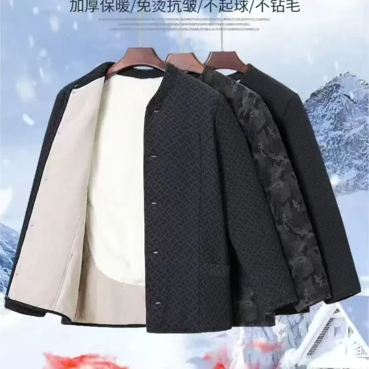 中老年男士棉袄加厚保暖弹力棉服老人外套马甲