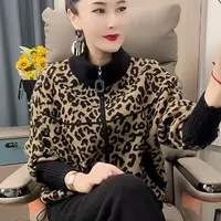 0148【凡家衣橱】秋季新款时尚气质百搭豹纹针织外套