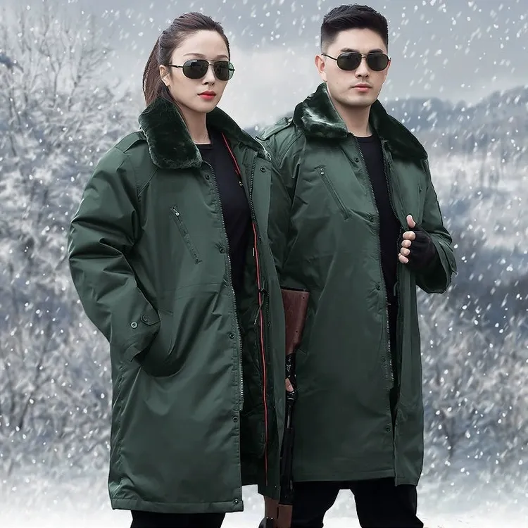 迷彩大衣冬季户外加长款多功能防寒保安保暖加厚中长款防水棉大衣