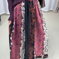 2025秋季新款大裙摆碎花半身裙复古高腰显瘦长裙N0087
