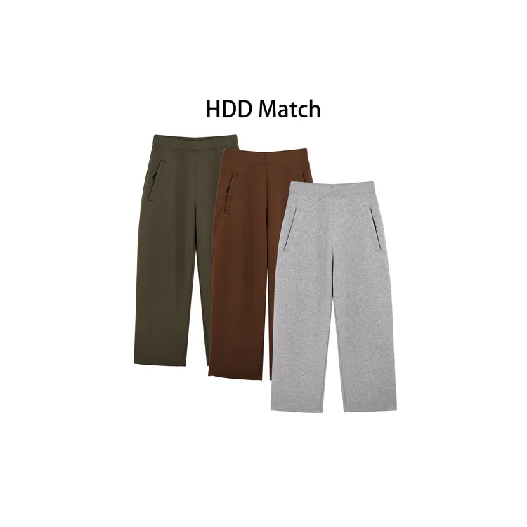 HDD- "百搭方式" 棉 秋冬女款加绒设计宽松休闲卫裤休闲裤 Y9321