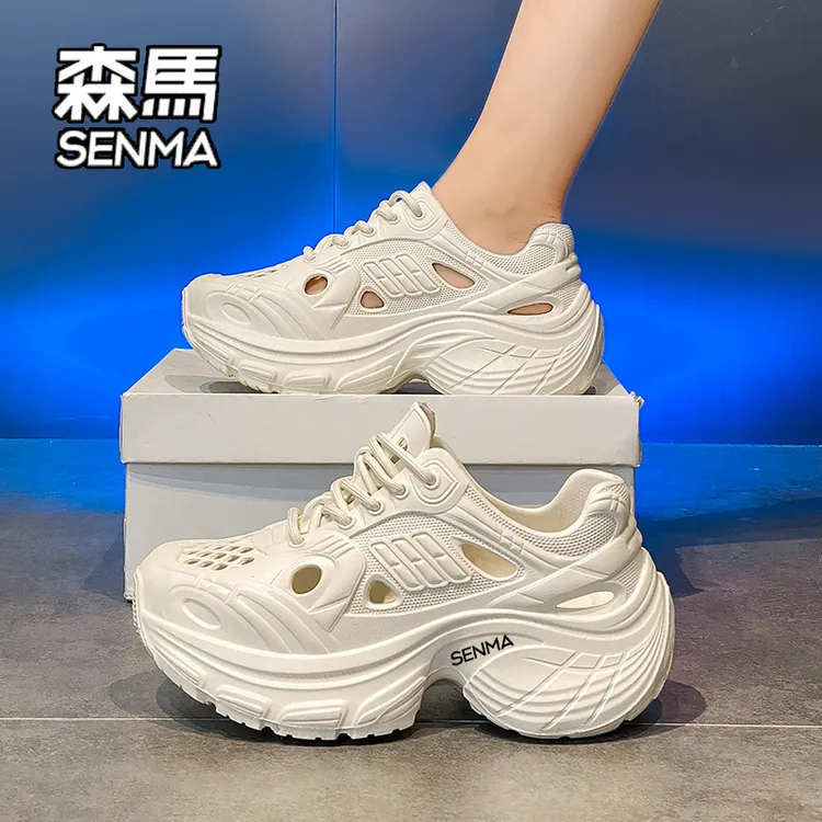 SENMA/森马夏季新款洞洞鞋女运动鞋透气防滑耐磨厚底增高休闲凉鞋