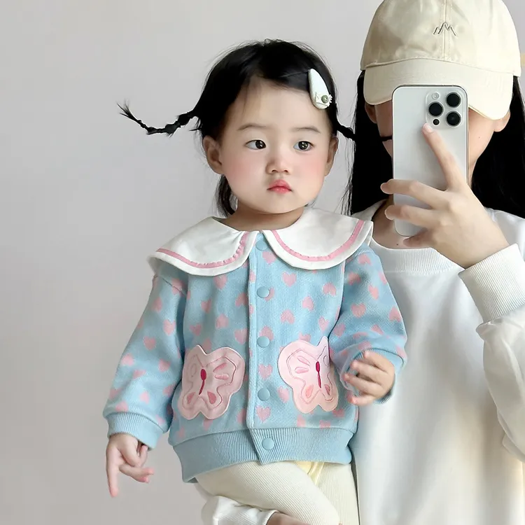 2025女宝宝秋季针织衫外套女童韩系上衣春秋季开衫洋气外搭