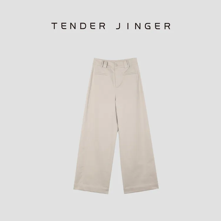 Tender Jinger中高腰双口袋直筒休闲裤T51HAI80287