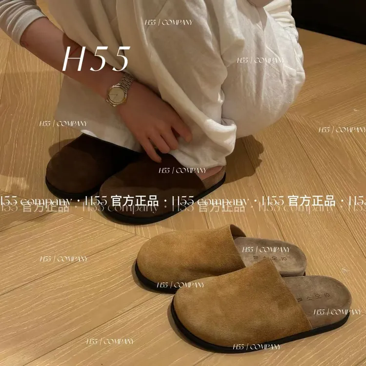 H55-阿那亚-直切线松弛舒适勃肯半拖鞋3cm09-2826-RD